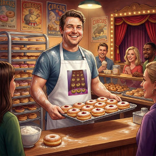 Donuts Dansende Whimsical Doughnut Karakters Standaard Schort