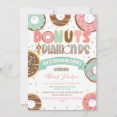 Donuts & Diamonds Bridal Shower Invitation Kaart (Voorkant)