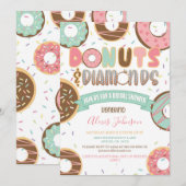 Donuts & Diamonds Bridal Shower Invitation Kaart (Voorkant / Achterkant)