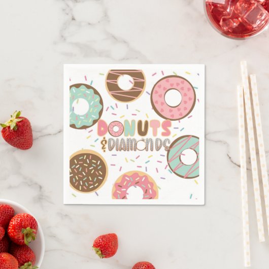 Donuts & Diamonds Bruiloftsborrel Servet (Insitu)