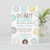 Donuts & Diapers Blue Donut Baby Sprinkle Kaart (Staand voorkant)