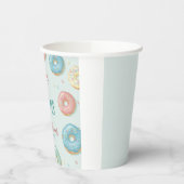Donuts & Diapers Cute Mint Green Baby shower Papieren Bekers (Links)