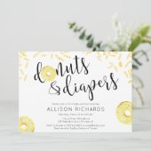 Donuts diapers genderneutraal gele baby sprinkhaan kaart (Staand voorkant)