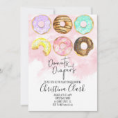 Donuts & diapers Roze Baby shower Kaart (Voorkant)