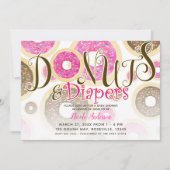 Donuts & Diapers Roze Sprinkles Baby shower Kaart (Voorkant)