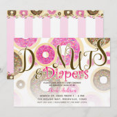 Donuts & Diapers Roze Sprinkles Baby shower Kaart (Voorkant / Achterkant)