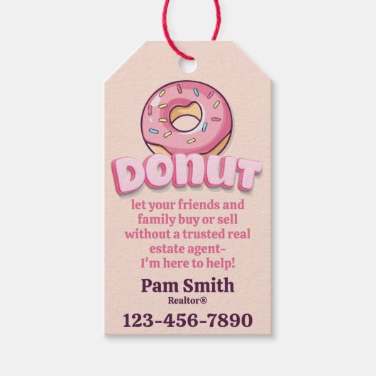 Donuts, Donut, Coffee, Realtor Pop-by Cadeaulabel (Voorkant)