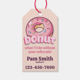 Donuts, Donut, Coffee, Realtor Pop-door Verwijzing Cadeaulabel