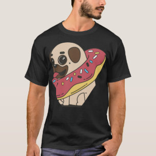 donuts donut pug mops hunde dogs vogels gebakken w t-shirt