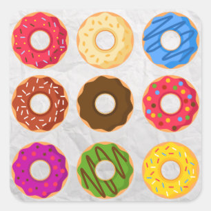 Donuts Donuts and Donuts Vierkante Sticker