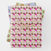 Donuts, donuts, taarten, taarten, cupcakes inpakpapier vel (In situ)