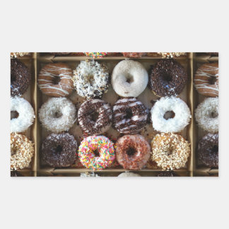 Donuts door de Dozen Foto Rechthoekige Sticker