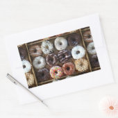 Donuts door de Dozen Foto Rechthoekige Sticker (Envelop)