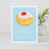 Donuts & Dreidels | Hanukkah-feestuitnodiging (Staand voorkant)