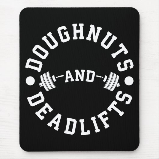 Donuts en Deadlifts - Carbs - Funny Workout Muismat (Voorkant)