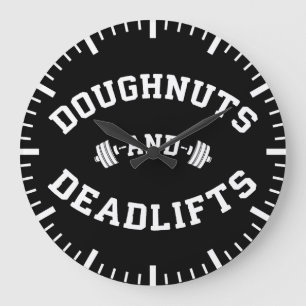 Donuts en Deadlifts - Funny Gym Workout Grote Klok