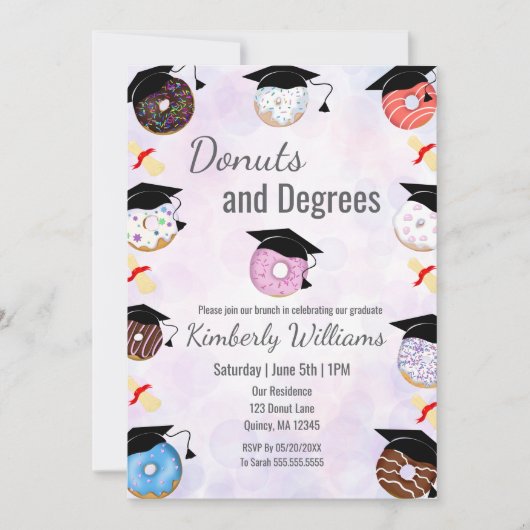 Donuts en Degrees Afstuderen Brunch Kaart (Voorkant)