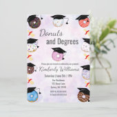 Donuts en Degrees Afstuderen Brunch Kaart (Staand voorkant)