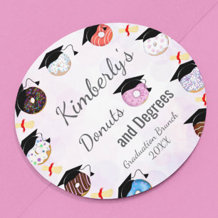 Donuts en Degrees Afstuderen Brunch Ronde Sticker