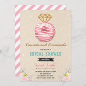 Donuts en diamanten bruiloft uitnodiging (Voorkant / Achterkant)