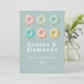 Donuts en Diamanten Chic Mintgroene Bruidsdouche Kaart (Staand voorkant)