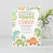 Donuts en dino's kaart (Staand voorkant)