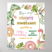 Donuts en Dinosaurussen Gezamenlijk Verwant Welkom Poster (Voorkant)