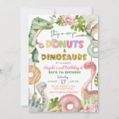 Donuts en dinosaurussen gezamenlijke broer of zus  kaart (Voorkant)