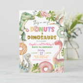 Donuts en dinosaurussen gezamenlijke broer of zus  kaart (Staand voorkant)