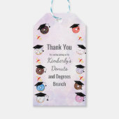 Donuts en Diploma's Afstudeer Brunch Bedankt Cadeaulabel (Voorkant)