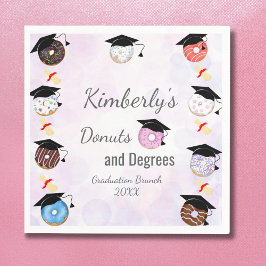 Donuts en Diploma's Afstudeer Brunch Servet