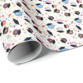 Donuts en Diploma's Afstudeerpatroon Cadeaupapier (Rol Hoek)