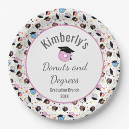 Donuts en Diploma's Afstudeerpatroon Persoonlijk Papieren Bordje