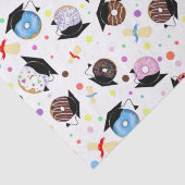Donuts en Diploma's Afstudeerpatroon Tissuepapier (Detail)
