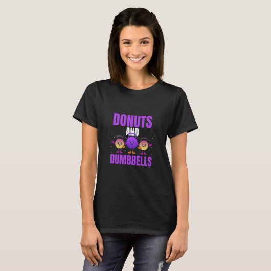Donuts en Dumbbells T-shirt (Voorkant volledig)