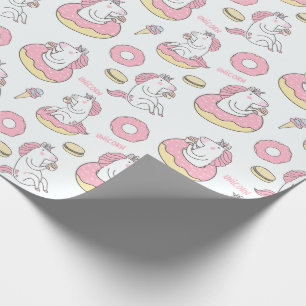 Donuts en eenhoorns grillig patroon cadeaupapier