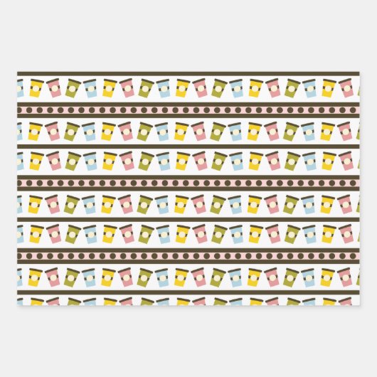 Donuts en Garlands Pastelbakkerij Verjaardag Inpakpapier Vel (Voorkant)