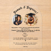 Donuts en graden foto afstuderen partij acryl uitnodigingen (Voorkant)