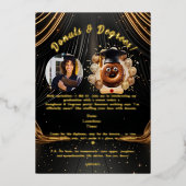 Donuts en graden foto afstuderen partij folie uitnodiging (Voorkant)