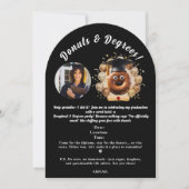 Donuts en graden foto afstuderen partij kaart (Voorkant)