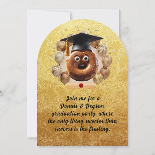 Donuts en graden foto afstuderen partij kaart (Achterkant)