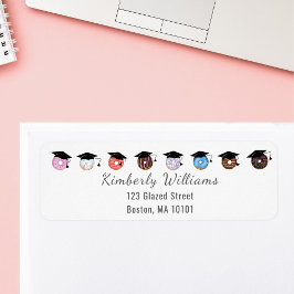 Donuts en graden retouradres minimalistisch etiket