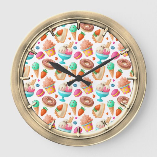 Donuts en ijskap grote klok (Voorkant)