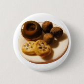 Donuts en koekjes ronde button 5,7 cm (Voorkant)