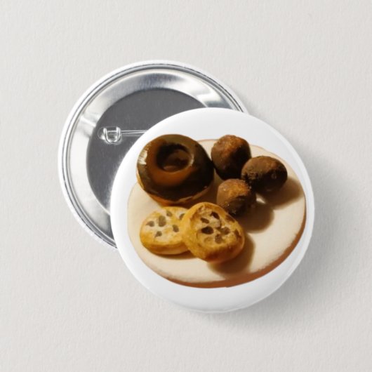 Donuts en koekjes ronde button 5,7 cm (Voorkant /achterkant)