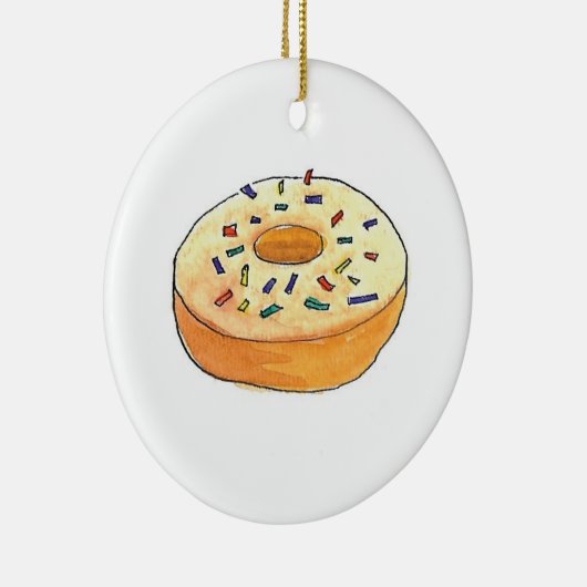 Donuts en koekjes voor kerstmis keramisch ornament (Rechts)