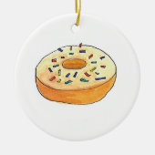 Donuts en koekjes voor kerstmis keramisch ornament (Voorkant)