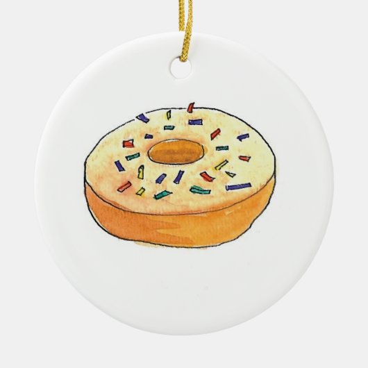 Donuts en koekjes voor kerstmis keramisch ornament (Voorkant)