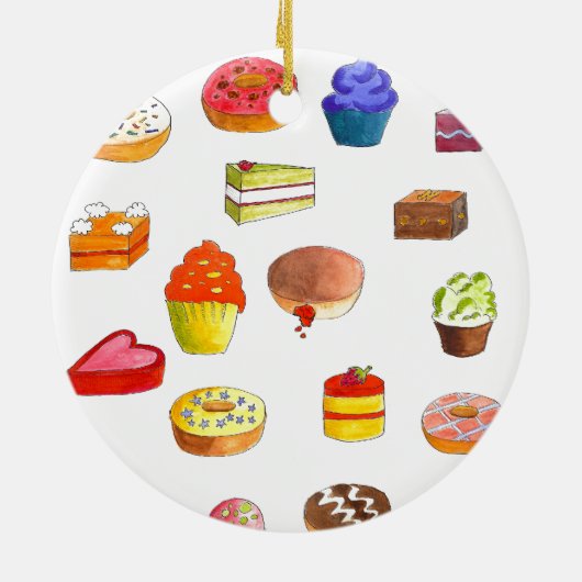 Donuts en koekjes voor kerstmis keramisch ornament (Achterkant)