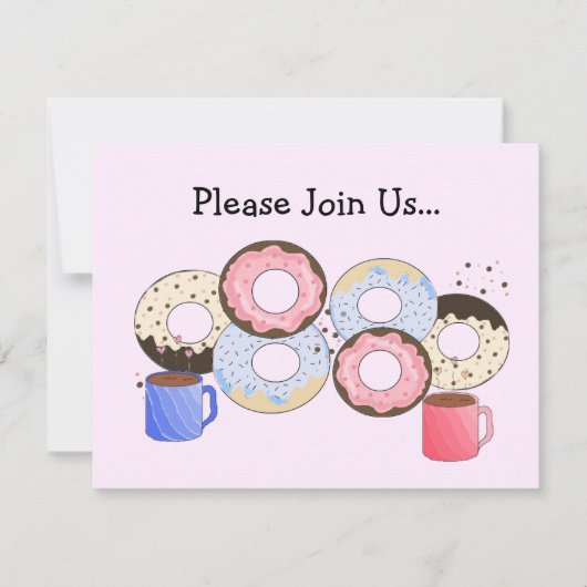 Donuts en koffie aankondiging (Voorkant)